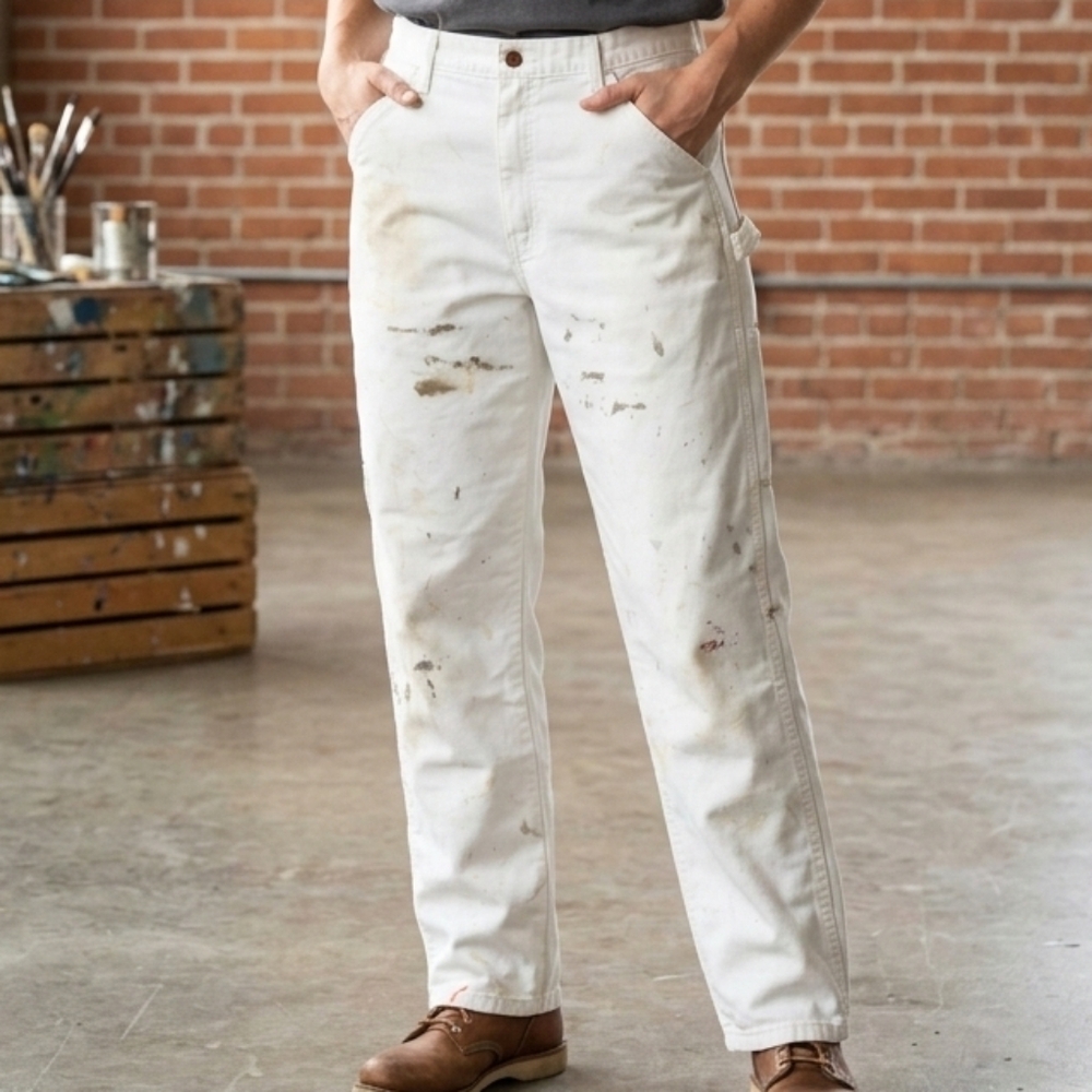 Paint Splattered & Stained Distressed Carpenter Pants 30" Waist